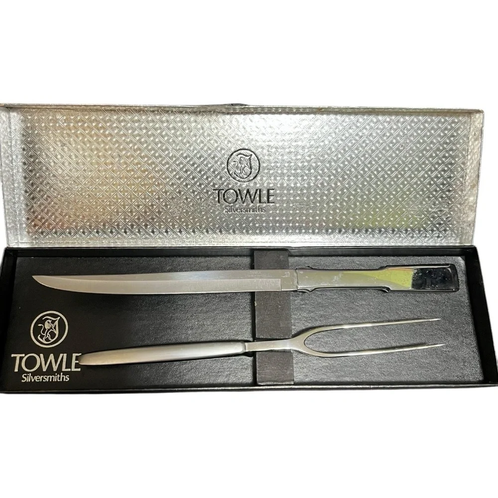 Vintage Towle Silversmiths Stainless Steel Carving Set